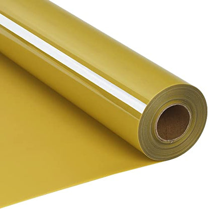 RENLITONG Golden Iron on Vinyl 12Inch by 20ft Roll Heat Transfer Vinyl for T (20 Foot)