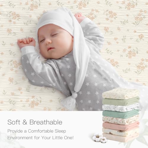 Organic Pack and Play Sheets Fitted 38”x26” 100% Muslin Cotton (2 Count)