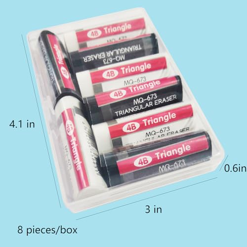 Black White Erasers 8 Pack Pencil Erasers Triangle Erasers for Kids Bulk for Students School Supplies Office Prize Gifts (8 Count)