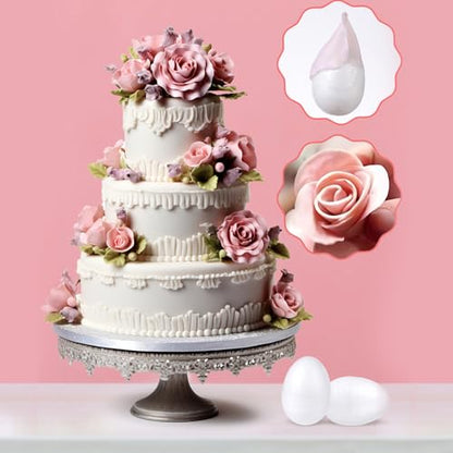 80 Pieces Fondant Flower Forming Holders Oval Foam Flower Modeling Support Sugar Fondant Flowers Making Accessories for DIY Sugarcraft Baking Art (80 Count)