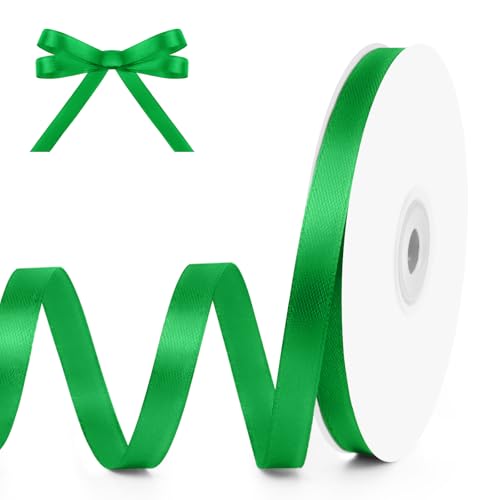 3 8" x 50 Yards Green Satin Ribbon Crafts Gift Wrapping (150 Foot)