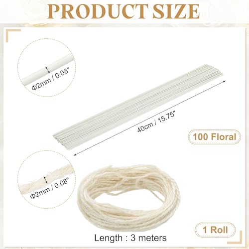 100Pcs 2 Gauge Floral Wire (100 Count)