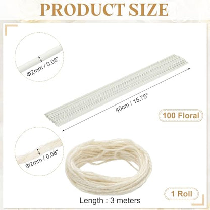 100Pcs 2 Gauge Floral Wire (100 Count)