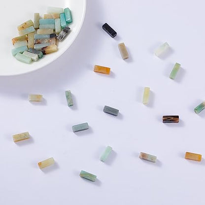 Natural Amazonite Rectangle Tube Beads 4x13mm 38cm (28 Count)
