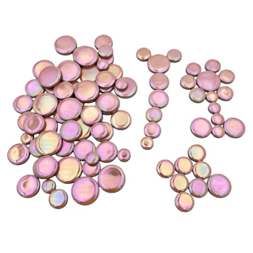 200g Iridescent Round Mosaic Tiles for Crafts Bulk