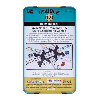 Double 12 Domino Game Travel Tin