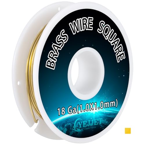 Square Brass Wire 18 Gauge 1.0x1.0mm (30 Foot)
