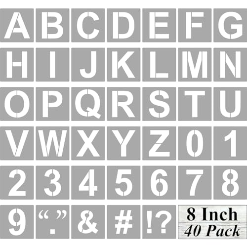 Alphabet Letter and Number Stencils 8 Inch
