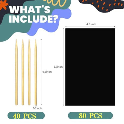 Rainbow Scratch Art Paper Crafts120pcs