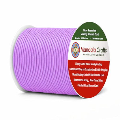 2mm Lilac Waxed Cord (327 Foot)
