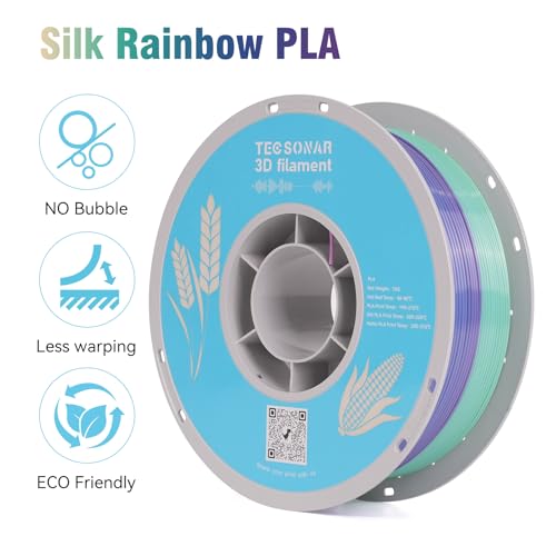 Silk Rainbow PLA 3D Printer Filament Bulk (10 Count)