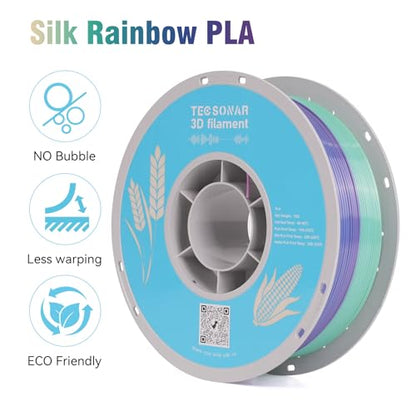 Silk Rainbow PLA 3D Printer Filament Bulk (10 Count)
