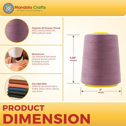 40S 2 Mauve Polyester 4 Pack of Serger Threads Cones (4 Count)