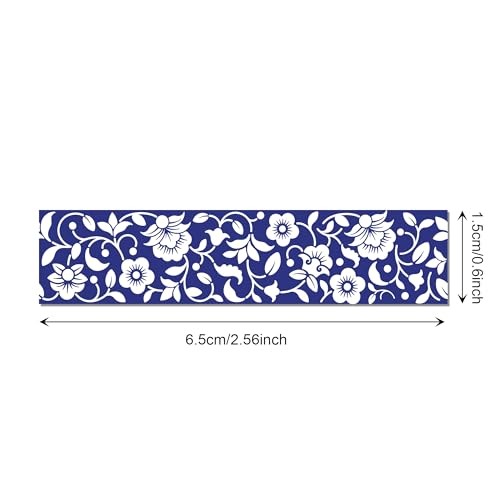 12 Pcs blue and white porcelain Washi Tape Maple Leaf Print Masking Tape Pumpkin Pattern Decorative Paper Sticker for Fall Party Holiday Scrapbook DIY Craft Gift Wrapping Handbook Sticker (12 Count)