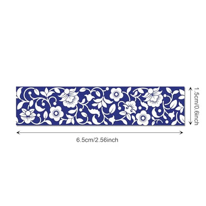 12 Pcs blue and white porcelain Washi Tape Maple Leaf Print Masking Tape Pumpkin Pattern Decorative Paper Sticker for Fall Party Holiday Scrapbook DIY Craft Gift Wrapping Handbook Sticker (12 Count)