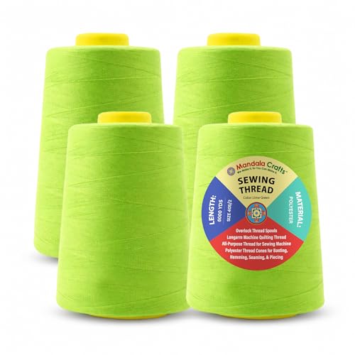 40S 2 Lime Green Polyester 4 Pack of Serger Threads Cones (4 Count)