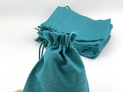 Pack of 25 Burlap Gift Bags with Drawstring Linen Jewelry Pouches Wedding Hessian Jute Bags for Birthday Jewelry and Treat Pouches Party Wedding Favors Gift Art and DIY Craft