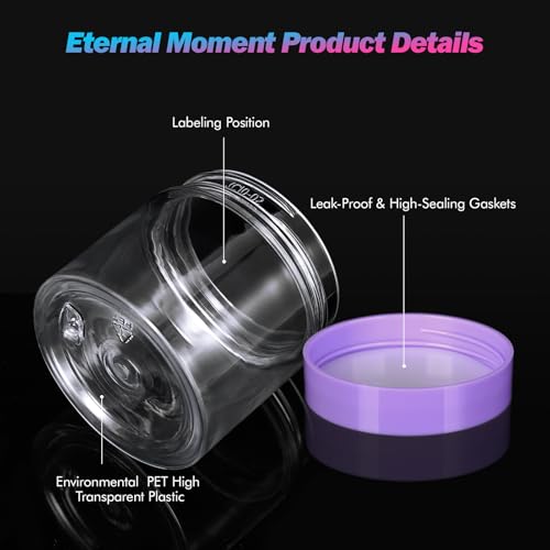 36 Pack 2 OZ Plastic Jars Clear Cosmetic Container with Lids (36 Count)
