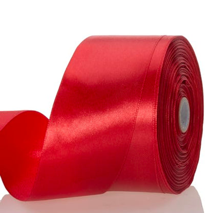 2 Inch Red Solid Satin Ribbon for Gift Wrapping
