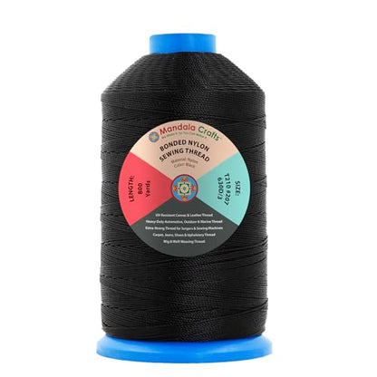 Size 207 630D T210 Black Bonded Nylon Thread
