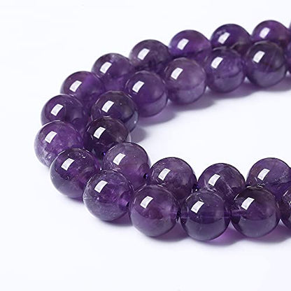 4mm 90pcs AAAAAA Natural Amethyst Purple Crystal Quartz Beads Gemstones Round Stone Beads for Jewelry Making DIY Women's Bracelet Necklace (16 Count)