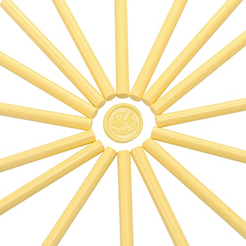 15Pcs Light Yellow Glue Gun Sealing Wax Sticks for Wax Seal Stamp (15 Count)