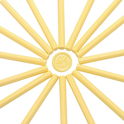 15Pcs Light Yellow Glue Gun Sealing Wax Sticks for Wax Seal Stamp (15 Count)