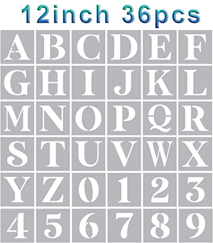 Letter Stencils for Painting 12" Alphabet Stencils (36 Count)