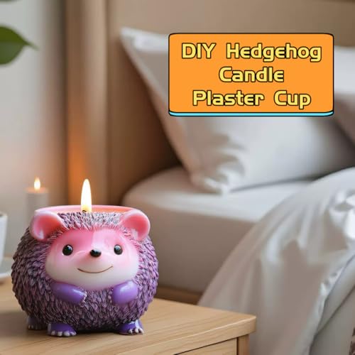 Animal Resin Molds Silicone 3D Cute Hedgehog Epoxy Resin Plaster Candle Holder Wax Molds for Candle Making