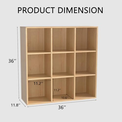 Wooden 9 Cube Storage Organizer with Closed Back Panel (9 Count)