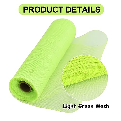 2 Rolls 10 Inch Light Green Decorative Mesh Ribbbon Rolls (60 Foot)