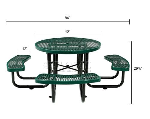 46" Round Picnic Table