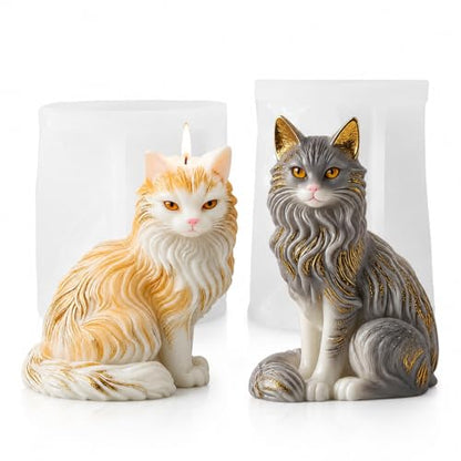 2 Pack 3D Cat Silicone Molds (2 Count)