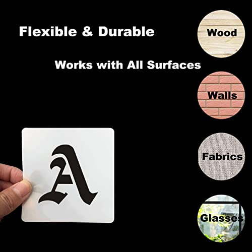 1 Inch Alphabet Letter Stencils for Painting (70 Count)