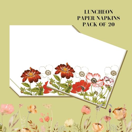 20 ct 13x13 Flowers Paper Luncheon Decoupage Napkins (20 Count)