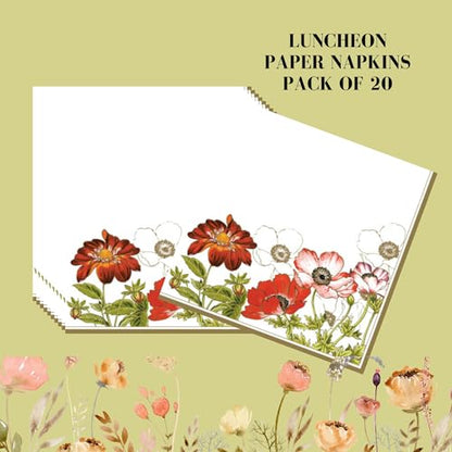 20 ct 13x13 Flowers Paper Luncheon Decoupage Napkins (20 Count)