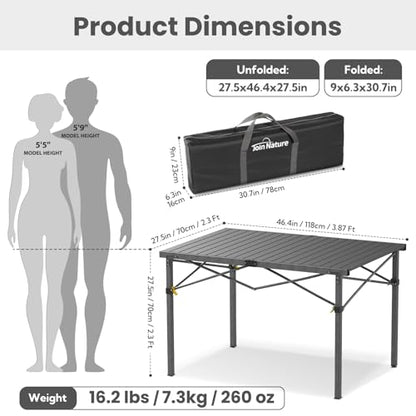 46.4" Large Camping Table for 2