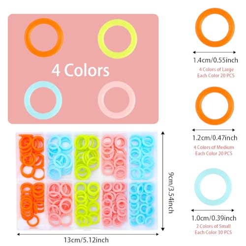 Stitch Markers 220pcs Crochet Knitting Stitch Marker Rings S (220 Count)