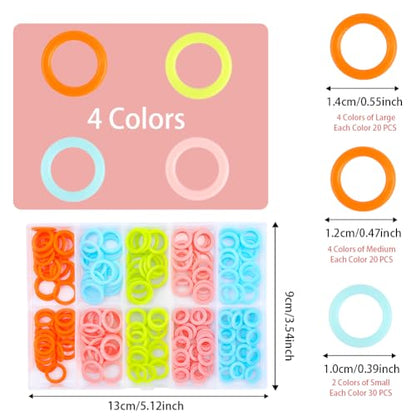 Stitch Markers 220pcs Crochet Knitting Stitch Marker Rings S (220 Count)