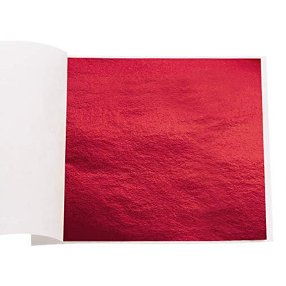 100 Sheets Imitation Gold Foil Sheets Red (100 Count)