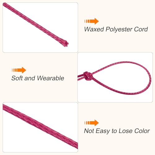 Waxed Cord 0.5mm Waxed Polyester Cord 175 Yard Wax String for Bracelet Making