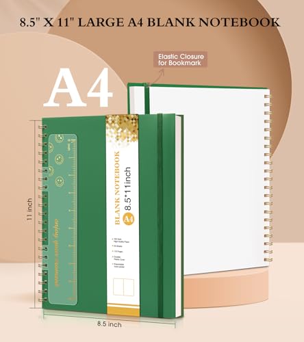 Blank Spiral Notebook Journal 8.5” x 11”