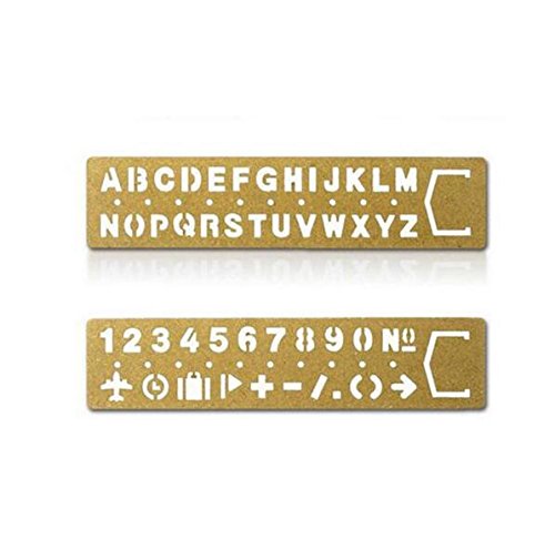Brass Alphabet & Number Template Set of 2