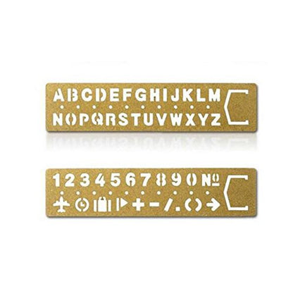 Brass Alphabet & Number Template Set of 2