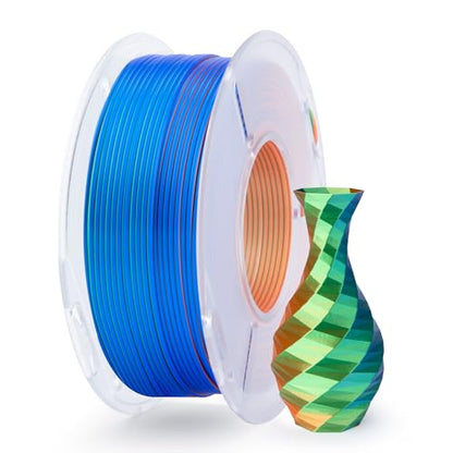 Silk PLA Filament 1.75mm Triple Colors Orange Blue Purple 250g