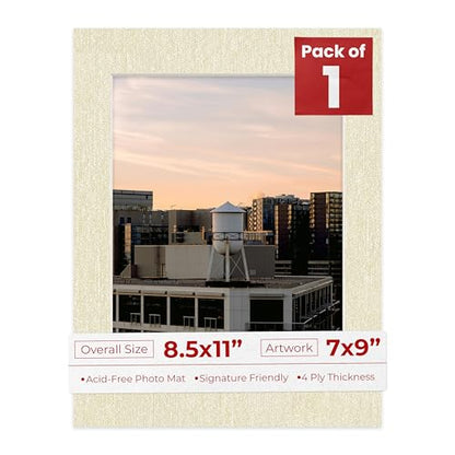8.5x11 Mat Bevel Cut for 7x9 Photos