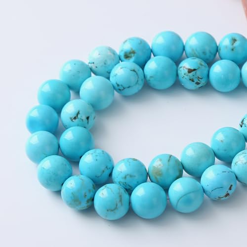 8mm 45pcs A+ Natural Blue Turquoise Beads Round Spacer Loose Stone Beads for Jewelry Making DIY Bracelet Necklace Accessories