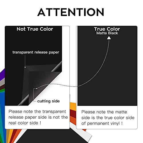 Matte Black Permanent Vinyl 12 Pack 12"x12" Compatible with Cricut