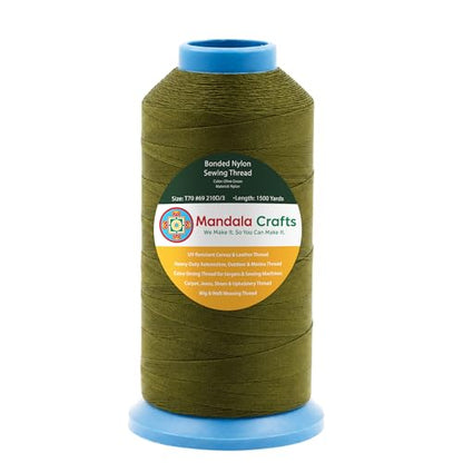 Size 69 210D T70 Olive Green Bonded Nylon Thread (4500 Foot)