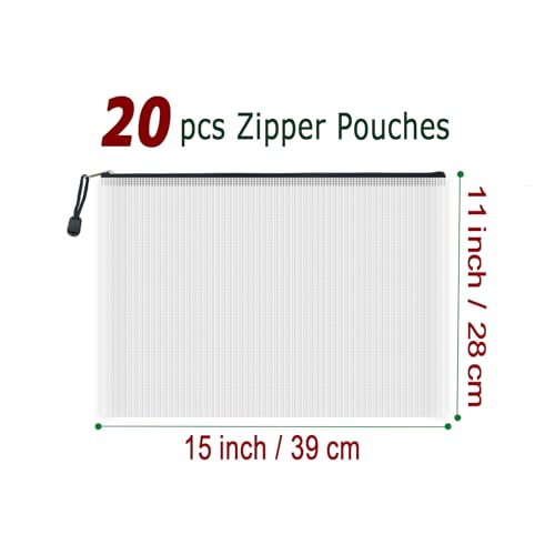 20pcs Mesh Zipper Pouch Bags (20 Count)